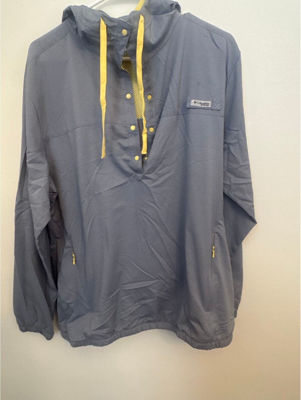 Columbia Gray Yellow Hooded Anorak Jacket